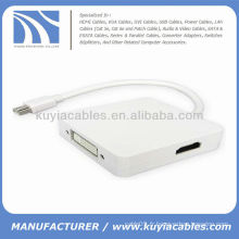 Port d&#39;affichage mini 3 en 1 Adaptateur DP vers DVI / HDMI / DP pour Apple Macbook Pro Adapter